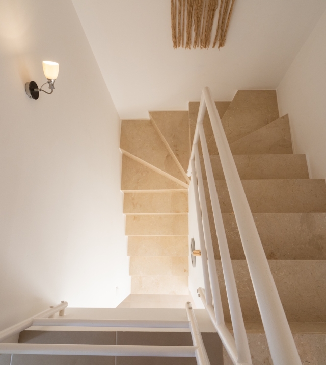 Resa Estates Ibiza sale ted koop Cala Tarida patio townhouse stairs.JPG